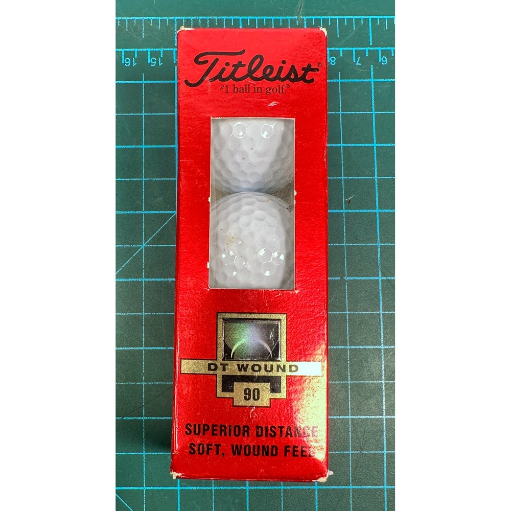 Titleist DT Wound 90 Golf Balls Sleeve of 3 White Vintage Made in USA 3 Ball